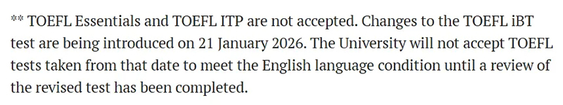 重磅！牛津本科申请政策突变：正式官宣不再接受2026年生效的新托福成绩！